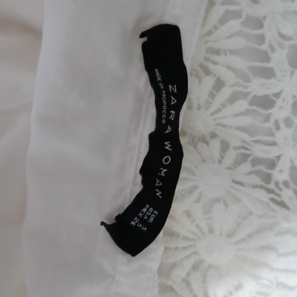 Zara Woman White Lace Overlay Skirt Small - Picture 4 of 5